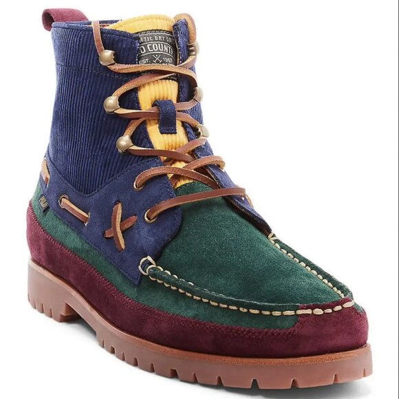 NWOB Polo Ralph Lauren Ranger Mid Color-Blocked Suede Boot